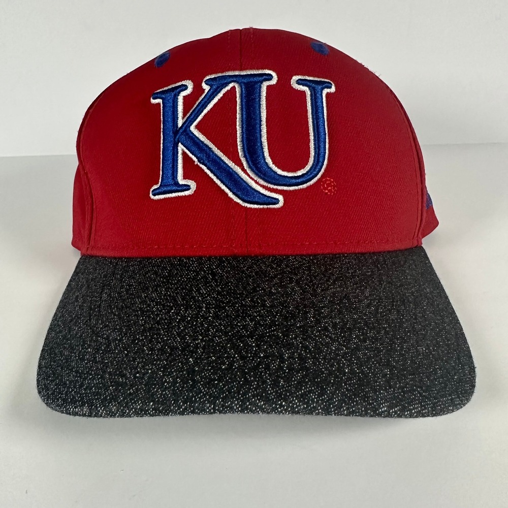 Adidas Kansas Jayhawks Hat Cap Red‎ Black Adjustable Baseball NCAA Mens